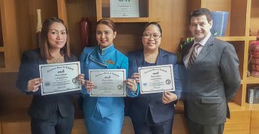 Three Waterfront Manila Pavilion Hotel peers are now AHLEI Certified Professionals