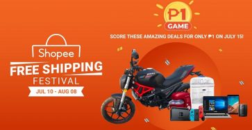 Shopee Raffles off a Motorcycle for only ₱1 for Shopee Free Shipping Festival
