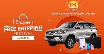 Get a chance to take home a brand-new car in Shopee’s ₱1 Game this 8.8