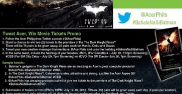 Acer Phils. launches Twitter campaign for “The Dark Knight Rises”