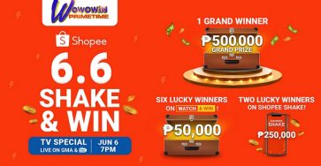 Catch the Shopee 6.6 Shake & Win TV Special on Wowowin Primetime and Win A Total of ₱1.3 Million in Cash