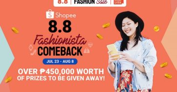 Catch the 8.8 Fashionista Comeback on Shopee Live and Win Over ₱450,000 Worth of Prizes