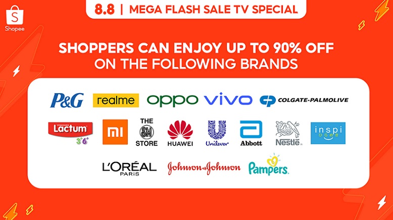 Tune in to the Shopee 8.8 Mega Flash Sale TV Special to win up to ₱8 Million Worth of Prizes