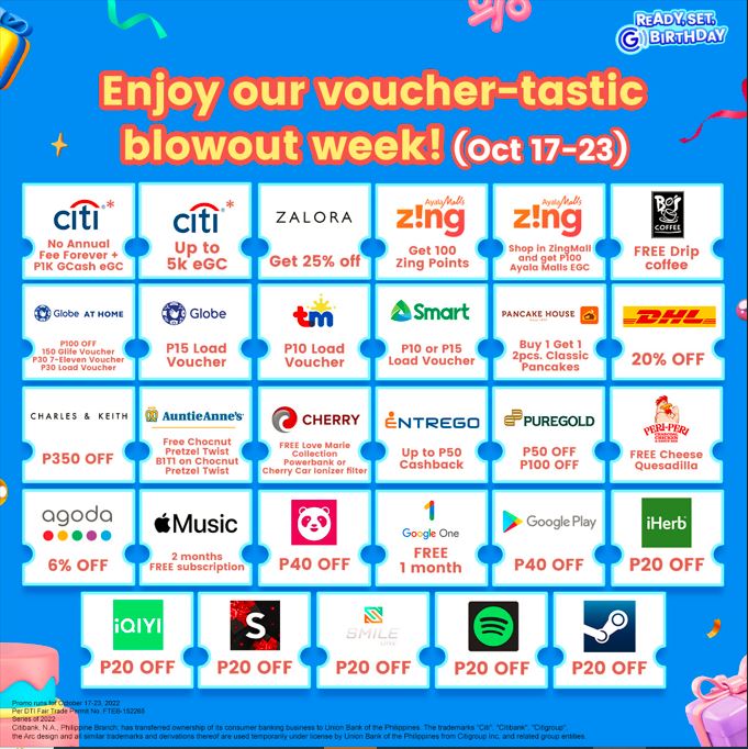 Here Are All The Voucher Discounts and Exciting Deals to Look Forward to During GCash’s Voucher-tastic Blowout Birthday