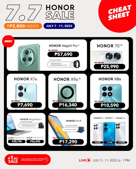 Piso Sale and Up to 30% Discount on Selected Devices, and More, Await You this Coming HONOR Super 7.7 Sale!