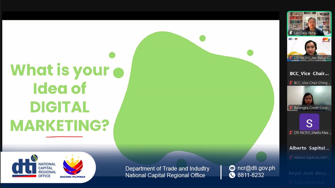 CITE DTI-NCRO & BCC-MPC’s Online Training Session on Digital Marketing