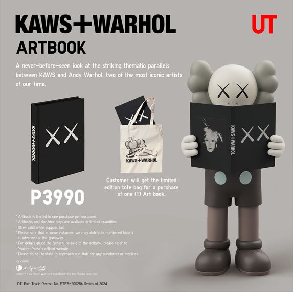KAWS + Warhol Art book Exhibition UT Collection is Available Exclusively at UNIQLO Stores