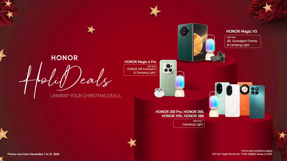 HONOR Unwraps Holiday Deals, Get Up To ₱15,000 worth of exclusive HONOR Freebies!