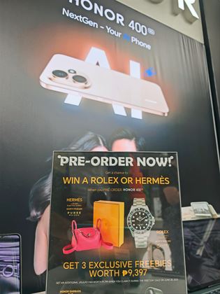 SPOTTED: P1M Worth of Rolex and Hermés Giveaway When You Pre-order HONOR 400 5G?