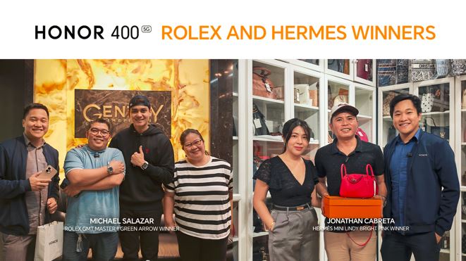 HONOR PH Officially Awards Rolex Watch and Hermes Bag to HONOR 400 5G Pre-order Giveaway Winners